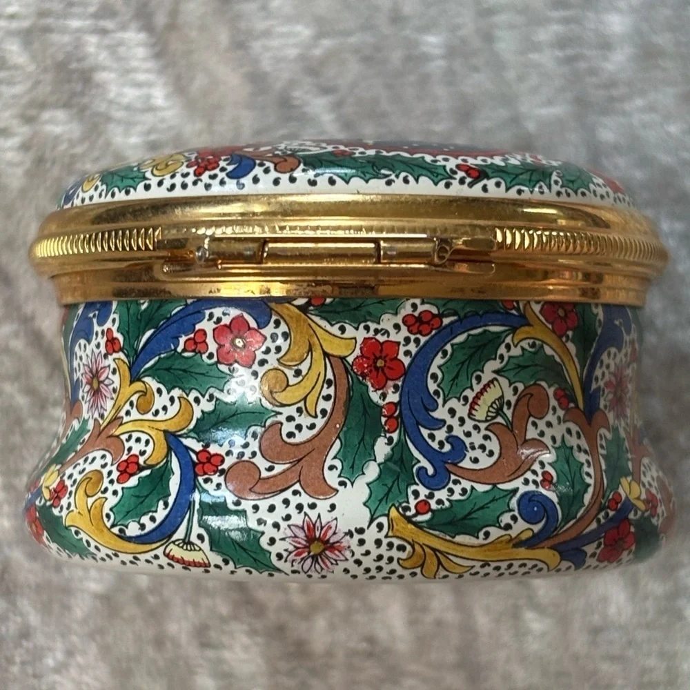 Halcyon Days Christmas 1992 Little Town of Bethlehem Enamel Box Copper Vintage
